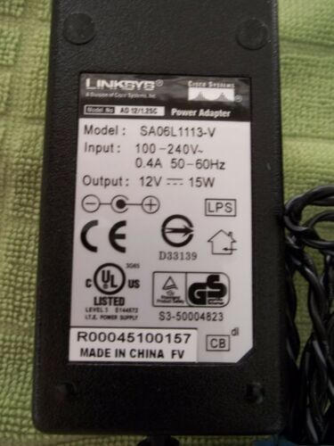 New 12V 1.5A Linksys SA06L1113-V Power Supply Ac Adapter - Click Image to Close